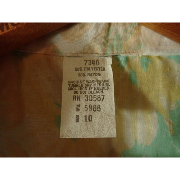 Paris Station Pastel Blouse Button Front Floral 80s Vintage NWT Size 10 - Picture 7 of 8